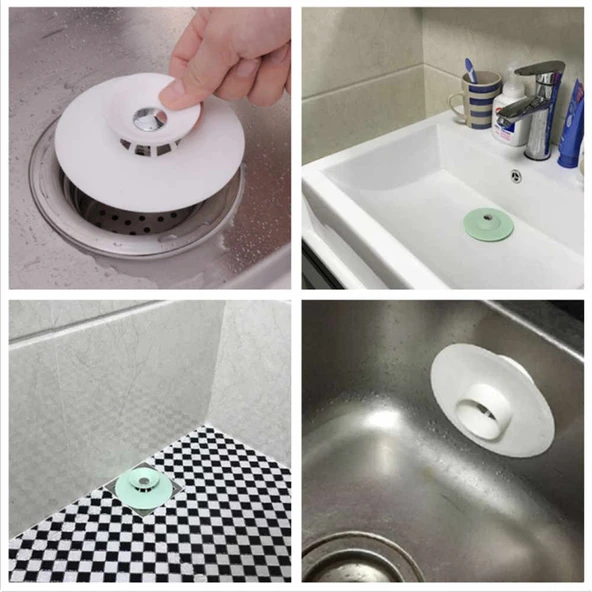 Vakumlu Lavabo Süzgeci  Tahliye ve Durdurma Süzgeci ürün görseli 1