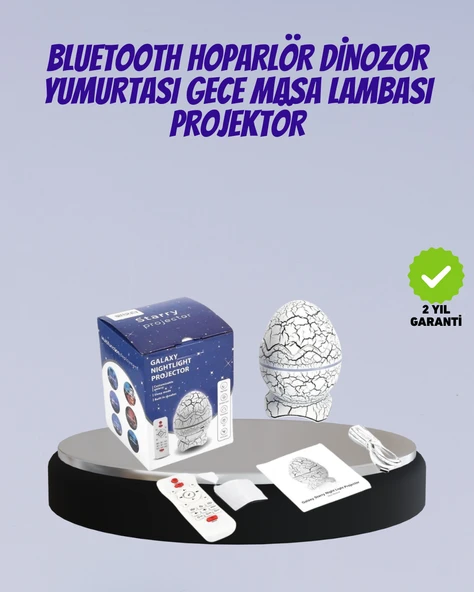 Bluetooth Bağlantılı Dinozor Yıldız Projektör Gece Lambası ve Uyku Yardımcısı ürün görseli 1