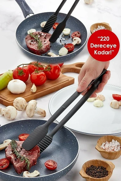 Maşa  220 Dereceye Kadar Dayanıklı Yanmaz  Yapışmaz Plastik Izgara Maşası 30 Cm ürün görseli 1