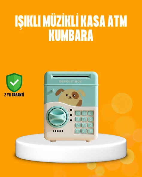 Su Yeşili ATM Kasa Görünümlü Elektronik Şifreli Çocuk Kumbarası ürün görseli 1