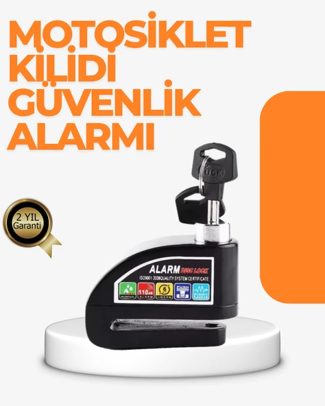 Alarm Sensörlü Disk Kilidi Motosik Scooter Bisik Güvenlik ürün görseli 1