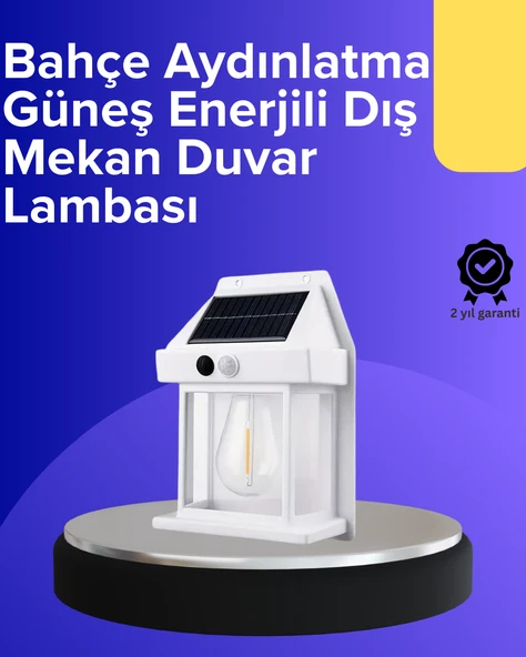 Güneş Enerjili Hareket Sensörlü Duvar Lambası ürün görseli 1