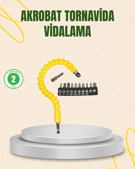 12 Parça Akrobat Vidalama Uç Seti Esnek Dar Alan Kullanım ürün görseli 1