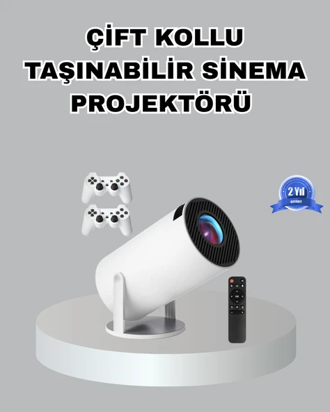 Taşınabilir Projeksiyon Cihazı 4K Destekli WiFi Kablosuz Ekran Yansıtma ürün görseli 1