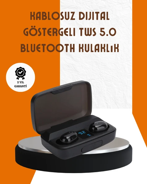 Bluetooth V5.0 Parmak Dokunmatik Kontrol Kablosuz Kulaklık Şarj Kutulu Model ürün görseli 1