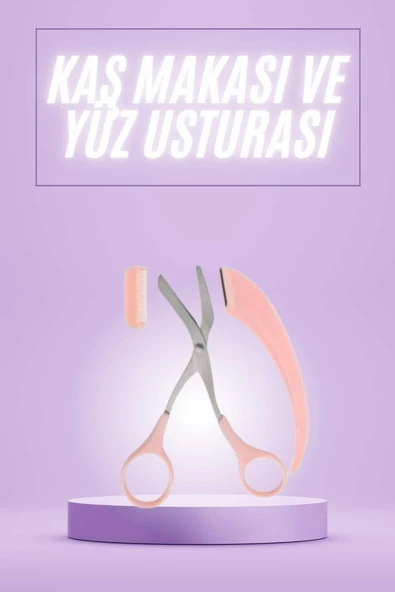 Taraklı Kaş Makası ve Ustura Seti Kaş Düzeltme Makası Kaş Bıyık Alma Ai ürün görseli 1