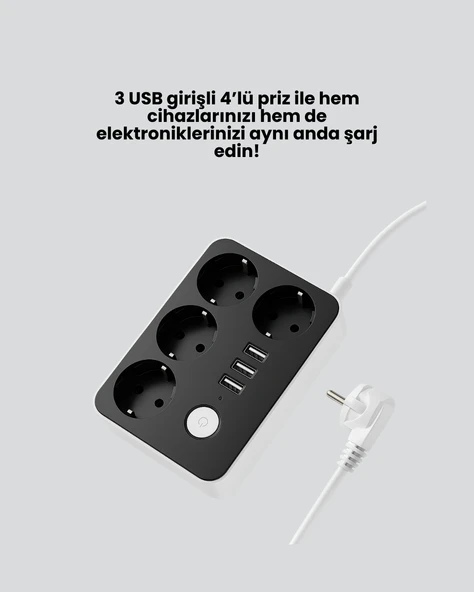 4’lü Priz U314 - Resim 2