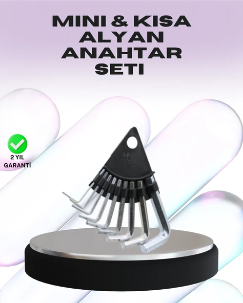 9 Parça Alyan Anahtar Seti Farklı Metrik Ölçü Pratik Taşıma ürün görseli 1