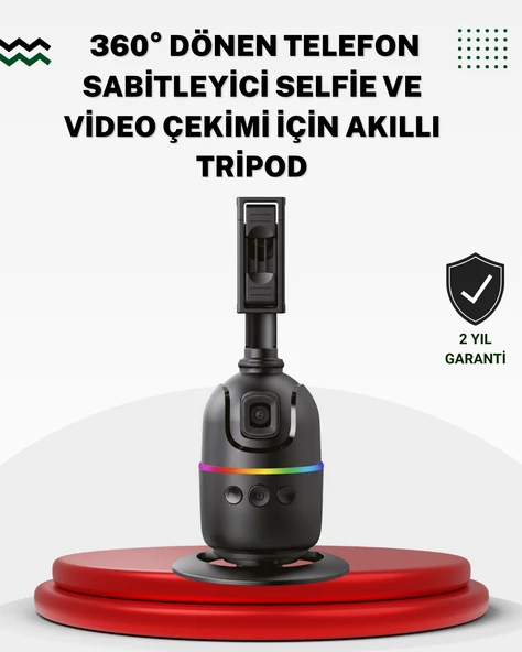 Sosyal Medya İçerikleri İçin  Yüz Takipli 360° Döner Gimbal Stand ürün görseli 1