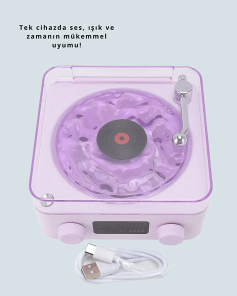 Bluetooth Retro Pikap Hoparlör – Projektörlü Gece Lambası - Resim 2