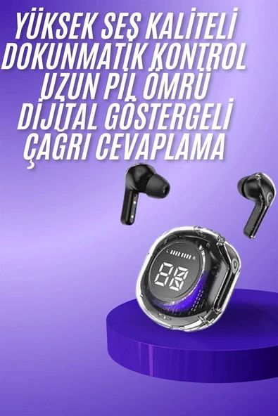 Yeni Nesil Bluetooth Kulaklık Dijital Göstergeli  Dokunmatik 5.3 Kablosuz ürün görseli 1
