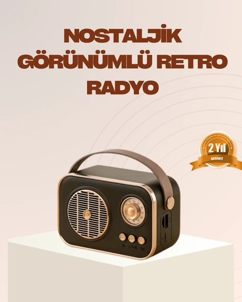 Retro Bluetooth Ra – Nostaljik Tasarım, TF Kart ve USB Destekli ürün görseli 1