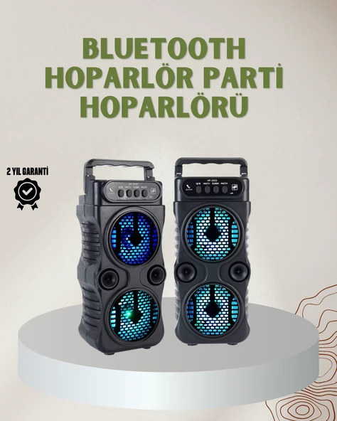 1200 mAh Şarjlı LED Işıklı Bluetooth Hoparlör – FM Ralu, Hafıza Kart Destekli ürün görseli 1