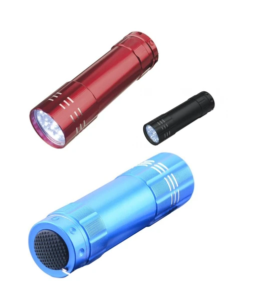 3 Adet 9 Ledli Metal Mini El Fener ürün görseli 1