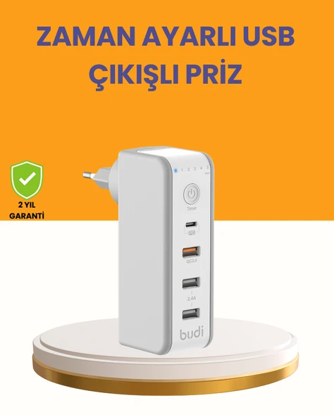 Zaman Kontrollü Şarj Cihazı 30W Hızlı Şarj ve Çoklu USB Çıkışı ürün görseli 1
