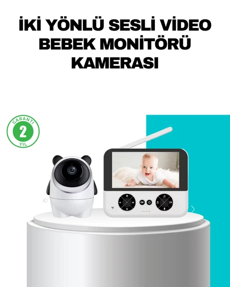 720P Bebek Kamerası Uzaktan Kontrollü Gece Görüşlü Monitör ürün görseli 1