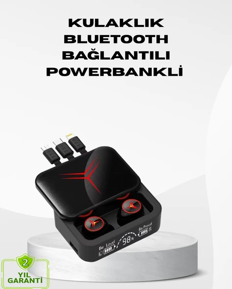 Powerbank Özellikli Bluetooth Kablosuz Kulaklık – Dokunmatik Kontrol, Uzun Pil Ömrü, Ergonomik Tasarım ürün görseli 1