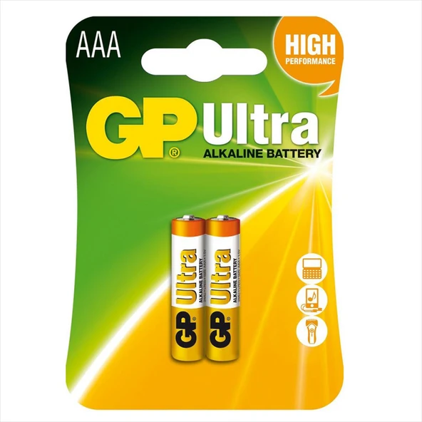 GP Ultra Alkalin AAA İnce Kalem Pil 2li ürün görseli 1