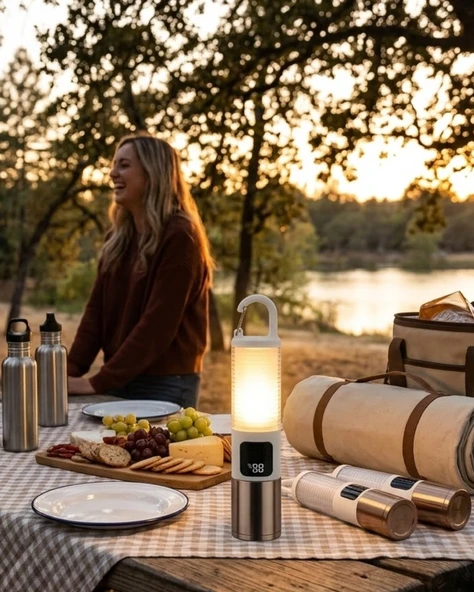 Outdoor Kamp Feneri USB Şarjlı Yüksek Parlaklık Güç Ekranlı LED Aydınlatma ürün görseli 1
