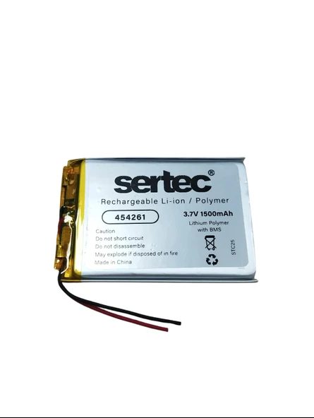 Sertec 454261 3.7V 1500 MAh LiPmer Pil (Devreli/1.5A) ürün görseli 1