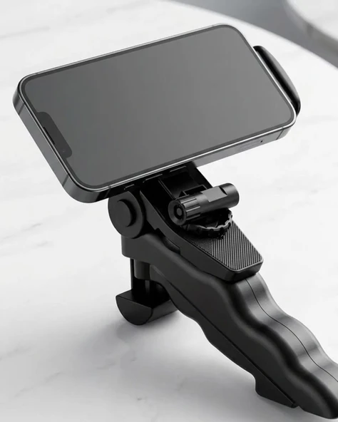 Katlanabilir Mini Telefon Tripodu Masaüstü Telefon Standı 360 Derece Ayarlanabilir ürün görseli 1