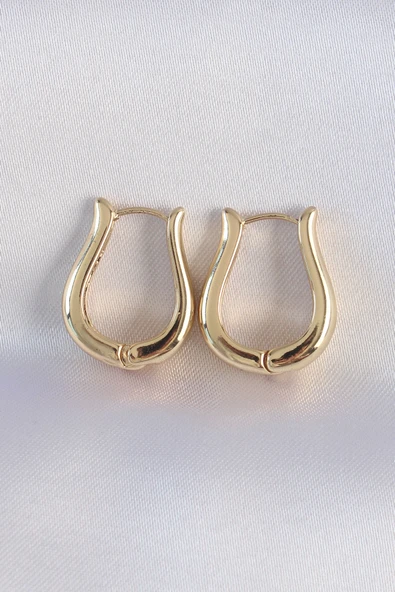 Pirinç Gold Renk İçi Boş Gül Küpe ürün görseli 1
