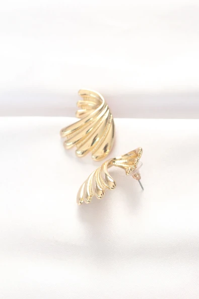 Pirinç Gold Renk Küpe - Resim 2