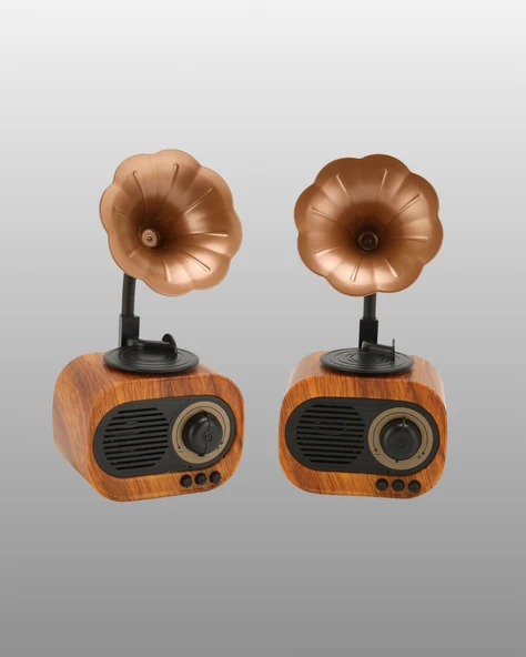 Mini Nostaljik Bluetooth Hoparlör FM Ra 8 Saat Batarya ürün görseli 1