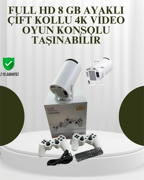 Portatif 4K Projeksiyon – 4.000 Uygulama, Kablosuz Yansıtma ve Bluetooth 5.0 ürün görseli 1