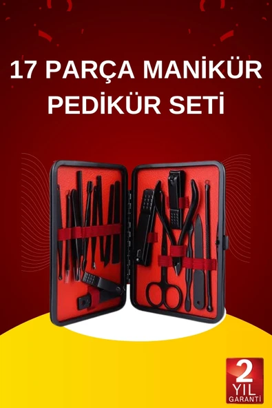 17 Parça El Ayak Bakım Seti Tırnak Temizleme Manikür Pedikür Cımbız Törpü Tırnak Makası ürün görseli 1