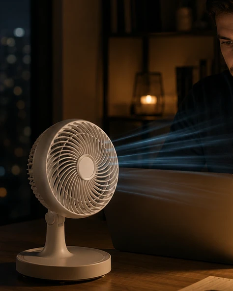 Masaüstü Mini Fan Sessiz Çalışan 2 Hızlı  Salınımlı Fan ürün görseli 1