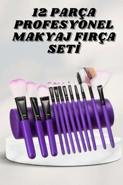 Makyaj Fırçası 12 Parça Set Yumuşak Uçlu Göz Makyajına Uygun Hafif ve Taşınabilir Çanta ürün görseli 1