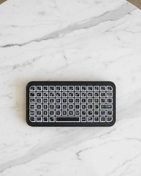 Siyah Kablosuz Mini RGB Işıklı Klavye Bluetooth 5.2 İnce Tasarım ürün görseli 1