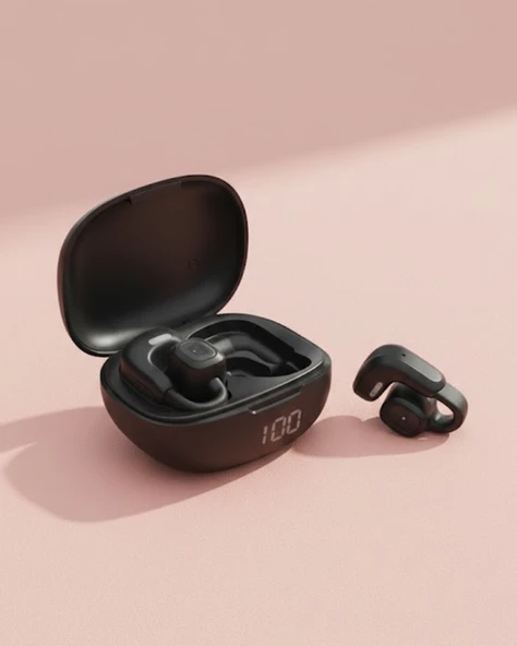 Açık Tasarım Kablosuz Bluetooth Spor Kulaklık LED Ekranlı ürün görseli 1