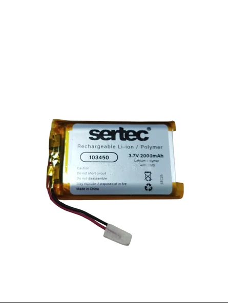 Sertec 103450 3.7V 2000 MAh LiPmer Pil (Devreli/1.5A) ürün görseli 1