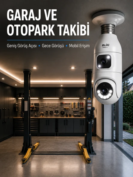 360° Ev İzleme WiFi Çift Lens Akıllı Ampul Kamera ürün görseli 1