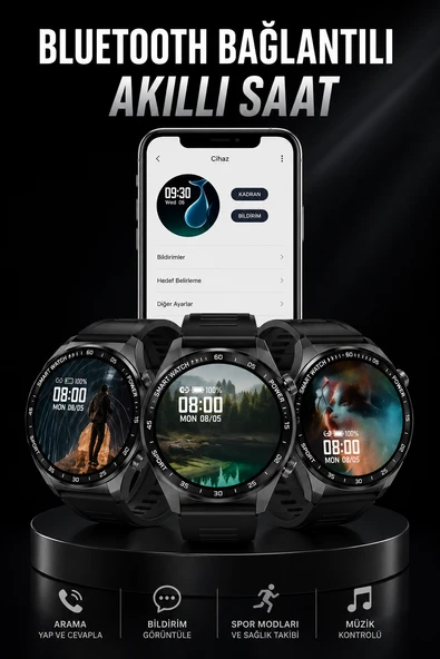 Akıllı Saat GPS VE NFC Özelliği Sesli Görüşme Dokunmstik Ekran ürün görseli 1