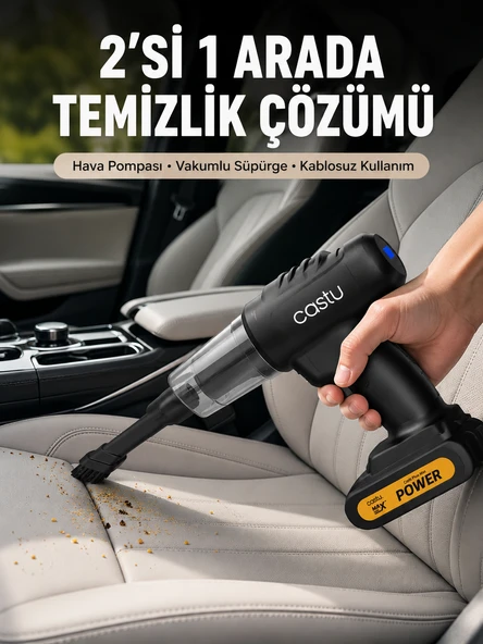 Kablosuz Araç El Süpürgesi Hava Pompası Kombinasyon ürün görseli 1