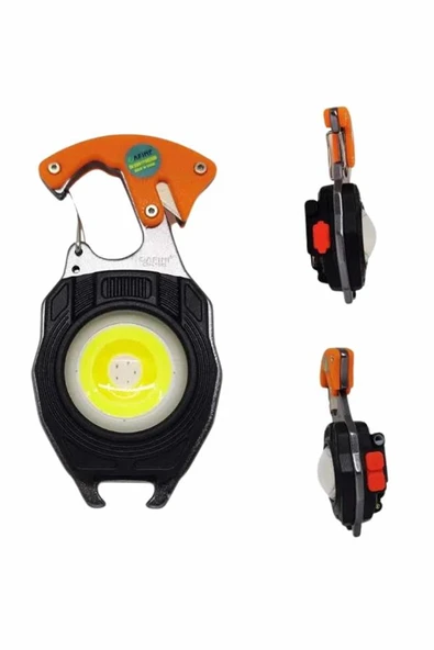 7 Modlu Mini Led Lamba Anahtarlık USB Şarjlı Kamp İçin Taşınabilir ürün görseli 1