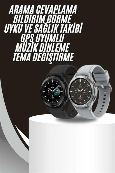 Akıllı Saat Bluetooth Bağlantılı Yuvarlak Ekran Plastik Kordonlu ürün görseli 1