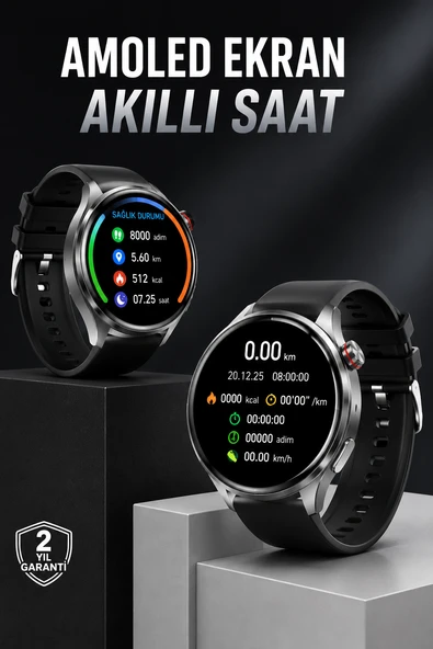 Akıllı Saat Bluetooth Bağlantılı Amoled Ekran Uyku ve Sağlık Takibi ürün görseli 1