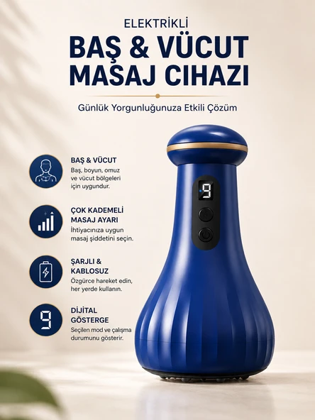 Elektrikli Masaj Cihazı Baş, Vücut Kullanımına Uygun ürün görseli 1
