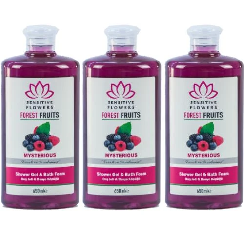 Sensitive Flowers Forest Fruits Mysterious Duş Jeli 3 X 650 Ml ürün görseli 1