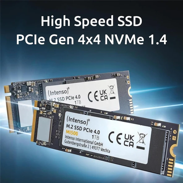 Intenso 500GB MI500 Gen.4x4 NVMe 1.4 SSD 5300MB-4000MB-s Ssd Harddisk ürün görseli 1