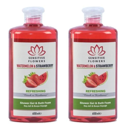 Sensitive Flowers Watermelon Strawberry Refreshing Duş Jeli 2 X 650 Ml ürün görseli 1