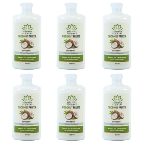 Sensitive Flowers Coconut Fruits Softening Duş Jeli 6 X 650 Ml ürün görseli 1