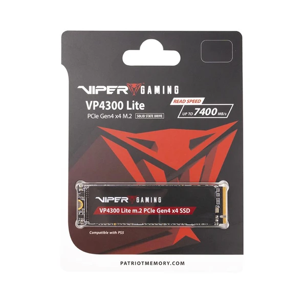 Patriot 1TB Viper VP4300 Lite 1TB 7400-6400MB-s Gen4 x4 NVMe M.2 SSD Disk (VP4300L1TBM28H) ürün görseli 1