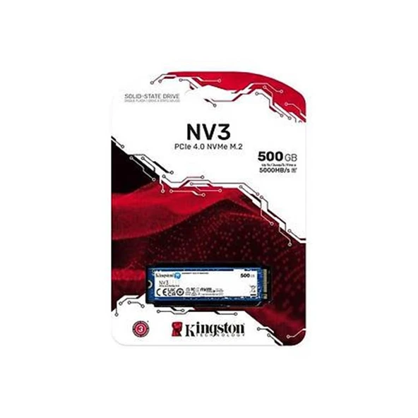 Kingston 500GB NV3 PCIe 4.0 NVMe M.2 2280 SSD Disk SNV3S-500G SSD Disk ürün görseli 1