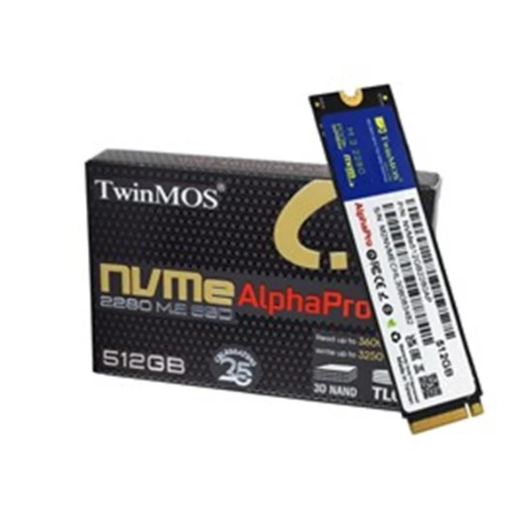 TwinMOS 512GB M.2 PCIe Gen3 NVMe SSD (3600-3250Mb-s) NVME512GB2280AP TLC 3DNAND Ssd ürün görseli 1