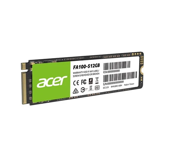Acer 512GB FA100 3200-2200MB-s PCIe Gen3 x 4 M.2 SSD Disk ürün görseli 1